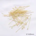 Gold plated 0.7x30mm eye pins for professional DIY jewelry making and craft findings - Eye Pin (14K Gold Filled) / 30mm/50 Pieces