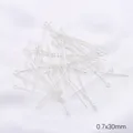 Silver-plated 0.7x30mm eye pins for handmade DIY jewelry making supplies and accessories - Eye Pins / 0.7x30mm (50 Pieces/Pack) / Silver Plated