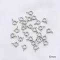 Pack of 6mm silver-colored spring ring clasps for DIY jewelry making and repairs - Spring Ring Clasp / 6mm (1 Piece) / Platinum