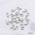 High quality 10mm silver metallic lobster clasps for DIY jewelry making and crafts - Lobster Clasp / 1 Piece / White Gold