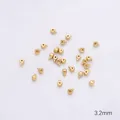 Small 3.2mm 14K gold plated cylindrical connector beads for DIY jewelry making findings - Crimp Bead / 1 Piece / 18K Gold
