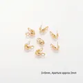Gold plated calotte crimp covers for DIY jewelry making, 3x6mm size with 2mm hole - Covered Button / 10 Pieces Pack / 18K Gold