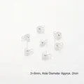 Silver metallic clamshell bead tips for DIY jewelry making, 3x6mm size jewelry findings - Covered Button / 10 Pieces Pack / Silver