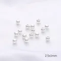 Small 2.5x1mm silver round beads for handmade jewelry making and DIY accessories - 2.5mm Spacer Beads / 100 Pieces Set / Thick Silver Plated