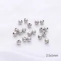 Polished 2.5x1mm round silver metal spacer beads for DIY jewelry and accessory making - 2.5mm Spacer Beads / 100 Pieces Set / Platinum Plated