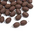 Vintage brown oval ceramic kiln-fired loose beads for handmade DIY jewelry crafts - Faceted Olive Bead / 5 Pieces/Pack (8x10mm) / Dark Coffee