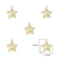 Gold plated star alloy charm with sparkling rhinestones for DIY jewelry 19x17mm - Pentagram / 17×19mm (2 Pieces/Pack) / Gold