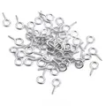 Vis à œillet en métal argenté de haute qualité pour la création de bijoux DIY - Pitons à Vis / 200 Pièces/Paquet (4x8mm) / Or blanc