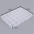 Transparente 24-Gitter Kunststoff-Aufbewahrungsbox für DIY-Schmuckteile, 19x13x2.1cm - 24 Gitter Aufbewahrungsbox / 19x13x2.1cm