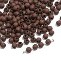 Vintage dark brown kiln-fired ceramic round loose beads for DIY handmade jewelry crafts - Round Beads / 10 Pieces/Pack (3mm) / Dark Coffee