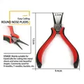 Rundzange mit rot-schwarzen dicken Griffen für die DIY-Schmuckherstellung mit Maßen - Rundzange / 12cm