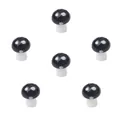 Tiny black mushroom lampwork glass beads with white spots for DIY jewelry making - 5 Pieces/Pack (10x12mm) / Black