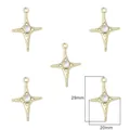 Elegant gold plated alloy star pendant with moonstone cabochon, 29mm x 20mm DIY jewelry charm - Large Star / 20×29mm (2 Pieces/Pack) / Gold