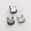 Perles en nacre noire naturelle en forme de lapin pour la création de bijoux DIY - Tête de lapin / 10x12mm (Trou Horizontal), 1 Pièce/Paquet / Noir