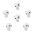 White mushroom lampwork glass beads with red and black spots for DIY jewelry crafts - 5 Pieces/Pack (10x12mm) / White