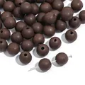 Vintage brown kiln-fired ceramic round loose beads for DIY jewelry and necklace making - Round Beads / 5 Pieces/Pack (8mm) / Dark Coffee