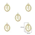 Golden alloy oval tulip flower pendant for DIY jewelry making, 22mm x 16mm size - Tulip / 16×22mm (2 Pieces/Pack) / Gold
