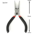 13cm professionelle Edelstahl-Spitzzange für DIY-Schmuckherstellung und Reparatur - Schwarzgriff Flachzange / 13cm
