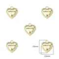 Gold-plated heart alloy charm with SWEETIE engraving, 15x13mm size for DIY jewelry - Heart (Sweetie) / 13×15mm (2 Pieces/Pack) / Gold