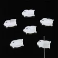 Perles en nacre blanche naturelle en forme d'animal pour la création de bijoux DIY - Cochon / 7.5x13mm, 1 Pièce/Paquet / Blanc