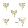 Iridescent gold alloy butterfly charm with rhinestones for DIY jewelry, 16x19mm - Bow (16×19mm) / 16×19mm (2 Pieces/Pack) / White Gold