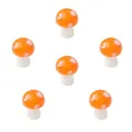 Six orange glass mushroom beads for DIY jewelry making and handcrafted charm projects. - Orange