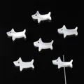 Adorables perles en nacre naturelle irisée en forme de chien pour bijoux et artisanat - Chien / 9x15mm, 1 Pièce/Paquet / Blanc
