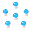 Blue mushroom-shaped glass lampwork beads with white dots for DIY jewelry making - Sky Blue
