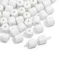 High-quality white hexagonal ceramic loose beads for DIY jewelry and bracelet making - Column Bead / 5 Pieces/Pack (8x10mm) / White
