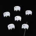 Perles éléphant en nacre blanche naturelle pour la fabrication de bijoux DIY - Éléphant / 9x11mm, 1 Pièce/Paquet / Blanc