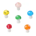 Set of colorful mushroom glass beads in six vibrant colors for DIY jewelry making crafts - Random Mixed Colors