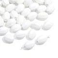 White oval ceramic loose beads for DIY handmade necklace bracelet jewelry making accessories. - Olive Bead / 5 Pieces/Pack (8x10mm) / White