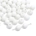 White faceted ceramic round loose beads for DIY handmade jewelry necklace making - Beaded Ball / 5 Pieces/Pack (8mm) / White