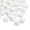White flower-shaped ceramic beads for DIY necklace and bracelet jewelry projects - Flower Bud Bead / 5 Pieces/Pack (12x10mm) / White