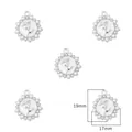 Elegant white flower pendant charm with pearl border for DIY jewelry making, size 19mm by 17mm - White Tulip / 17×19mm (2 Pieces/Pack) / White Tulip (Gold)
