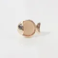 Roségoldfarbene fischförmige Brosche aus Legierung mit pfirsichfarbenem Harzstein - Fischform Stil (ae2321321)