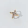 Eleganter goldener kreuzförmiger Schnalle für Seidenschals mit klaren Strasssteinen - LI-8 Gold Kreuzstern Strass