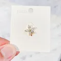 Eleganter Blumen-Kristall-Brosche-Anstecker für Kragenanpassung in poliertem Goldfinish - Fünfblättriger Blumenstil (01 Gold) / Stil 01 Gold