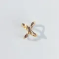 Eleganter minimalistischer goldfarbener X-förmiger Schalclip mit poliertem Metallfinish - LI-11 Gold Minimalist X-Form
