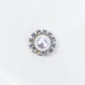 Elegante magnetische parelbruiloftsspeld met glanzende strass-steentjes voor zijde - Strass Cirkelrand (x1-02) / Zilver