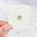 Eleganter goldener Broschen-Anstecker in Blumenform mit funkelnden Kristallblüten - Stil 03 Gold