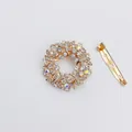 Elegant golden crystal butterfly wreath scarf clip and brooch accessory for women - Butterfly Ring Style (A13-113)