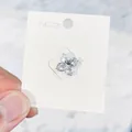 Eleganter silberner Kleeblatt-Brosche mit funkelnden klaren Kristallen für Kleidung - 03 Silber
