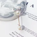 Eleganter doppelter Perlen-Brosche-Anstecker mit süßem Strass-Hasenohr-Design für Damen - Strass Hasenohren Doppel Perlenstil (LC-17) / 6.2cm