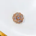 Elegante goudkleurige magnetische rozenbroche met fonkelende kristallen voor zijden shirts - Rozenbloem Volledige Strass (x1-05) / Goud