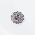 Glinsterende kristallen camelia magnetische broche voor zijden shirts en kleding. - Rozenbloem Volledige Strass (x1-05) / Zilver