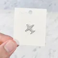 Eleganter silberner Flugzeug-Broschen-Pin mit funkelnden Steinen für Damenbekleidung - Stil 05 Silber