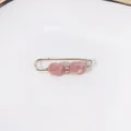 Eleganter roségoldener Sicherheitsnadel-Broschen-Pin mit rosa marmorierten Perlen - 5cm / Rosa Marmor-Stil (R-42)