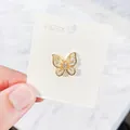 Eleganter goldener Schmetterlings-Broschen-Anstecker mit funkelnden Kristallen für Damen - 06 Gold