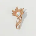 Eleganter Broschen-Pin in Roségold mit Perle im Vintage-Blumen-Design für Damen - Retro Sonnenblumen Stil (A1-66)